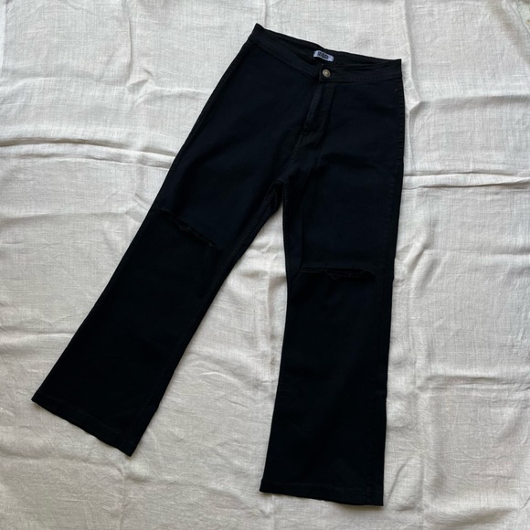 SOLD ❌ Black High Waist Ripped Bootcut Jeans - Picture 5 of 11